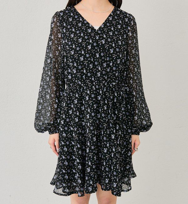  「カシュクールフラワーミニワンピース」|ワンピース|