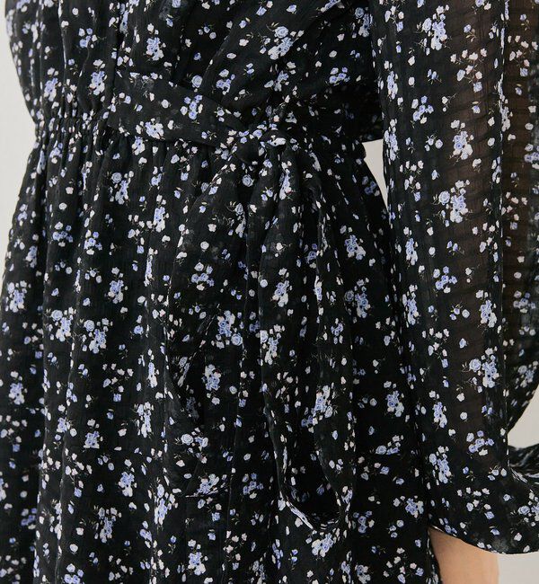  「カシュクールフラワーミニワンピース」|ワンピース|