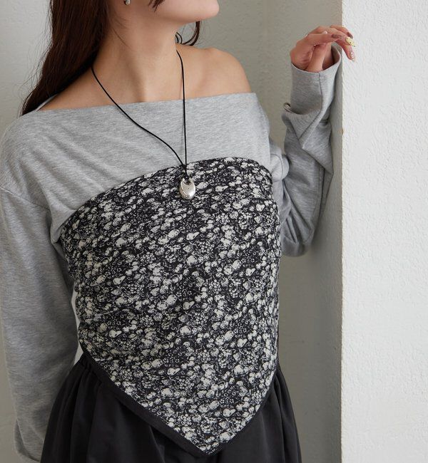  「モノクロフラワー スカーフ」|バンダナ・スカーフ|