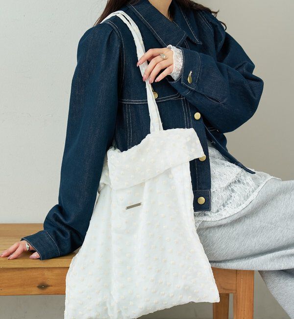  「ドットフラワートートBAG」|トートバッグ|オフホワイト