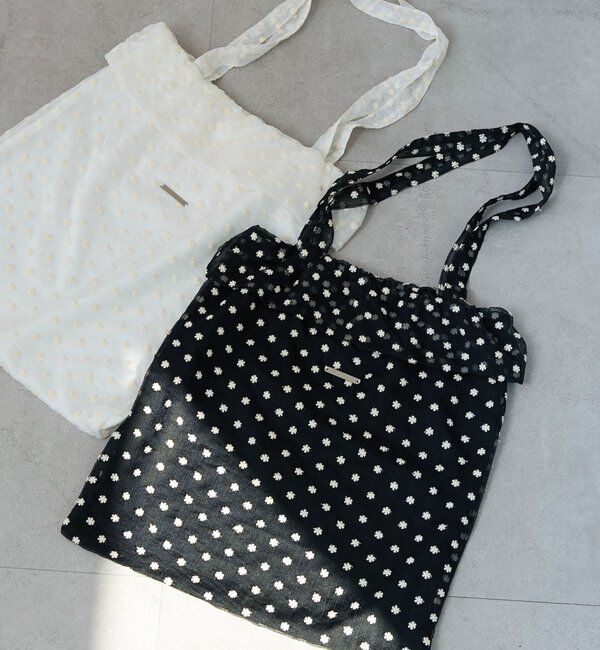  「ドットフラワートートBAG」|トートバッグ|ブラック