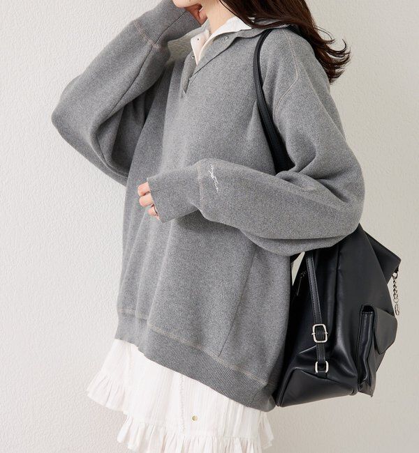  「26SSスウェットライクヘンリーニット」|ニット・セーター|