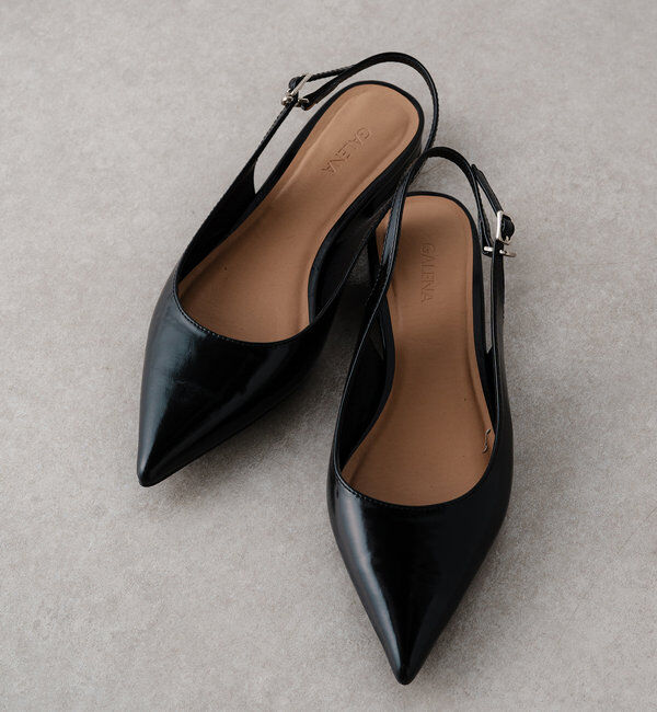  「【GALENA/ガレナ】ポインテッドフラットパンプス」|パンプス|ブラック