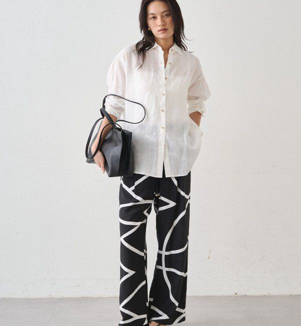  「ラインプリントイージーパンツ」|チノ|