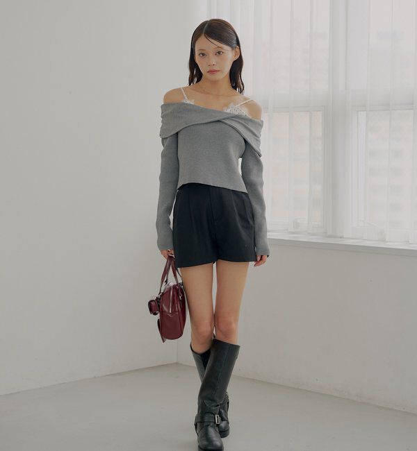  「フロントタックショートパンツ」|チノ|