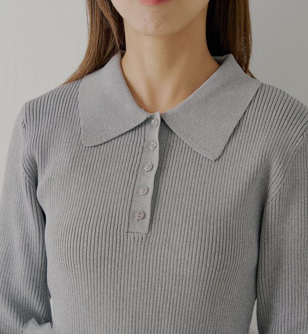  「【SALON by Chico】フリルティアード襟付きミニワンピース」|ワンピース|