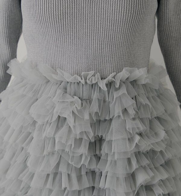  「【SALON by Chico】フリルティアード襟付きミニワンピース」|ワンピース|