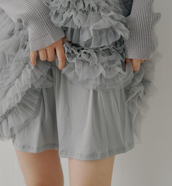  「【SALON by Chico】フリルティアード襟付きミニワンピース」|ワンピース|