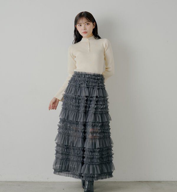  「【SALON by Chico】ボリュームチュールスカート」|スカート|