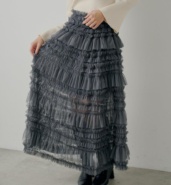  「【SALON by Chico】ボリュームチュールスカート」|スカート|