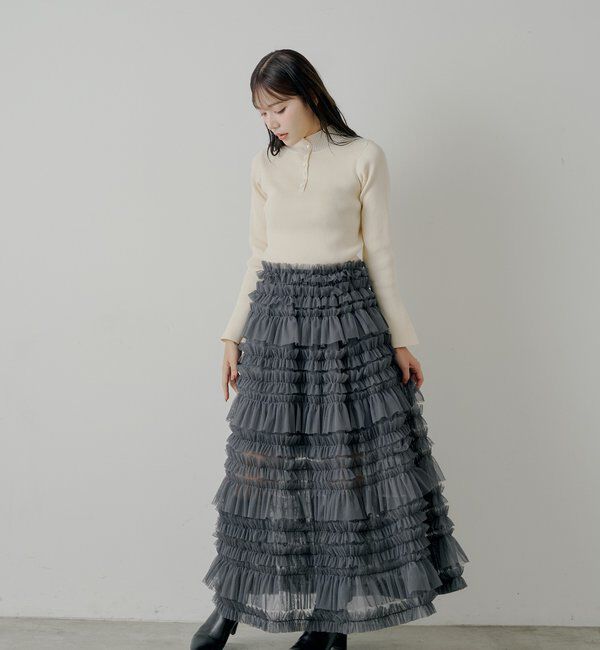  「【SALON by Chico】ボリュームチュールスカート」|スカート|