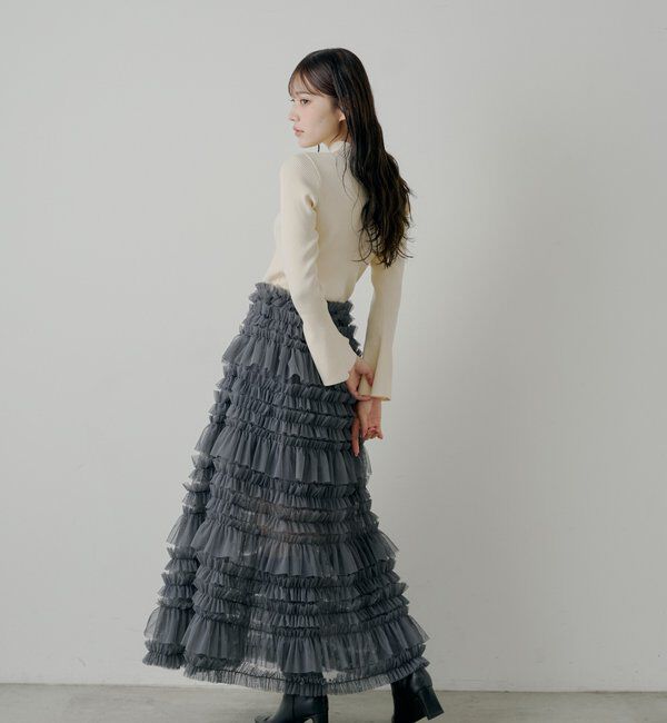  「【SALON by Chico】ボリュームチュールスカート」|スカート|