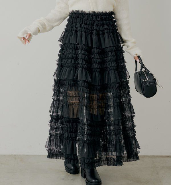  「【SALON by Chico】ボリュームチュールスカート」|スカート|