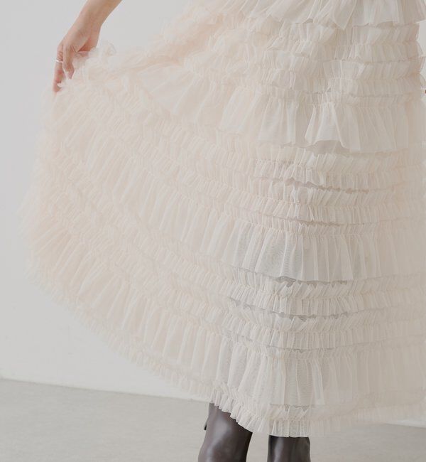  「【SALON by Chico】ボリュームチュールスカート」|スカート|