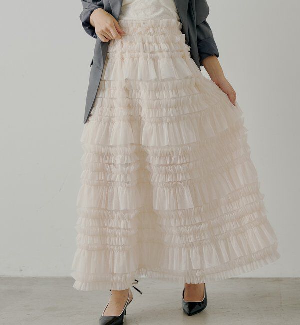  「【SALON by Chico】ボリュームチュールスカート」|スカート|