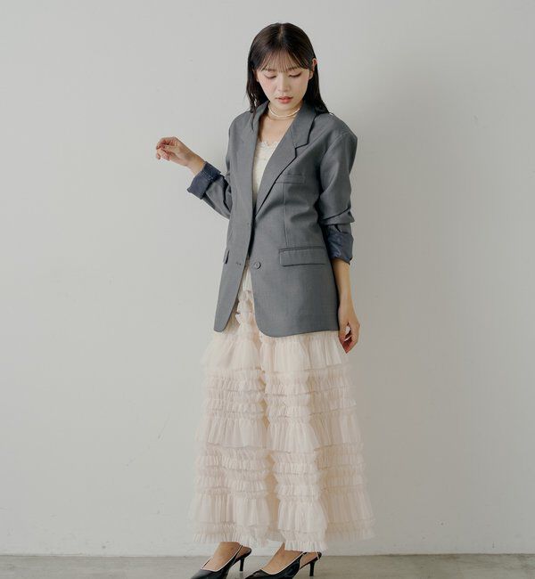  「【SALON by Chico】ボリュームチュールスカート」|スカート|