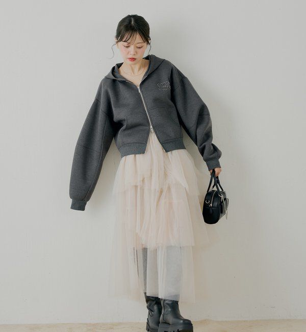  「ランダムチュールフレアスカート」|スカート|