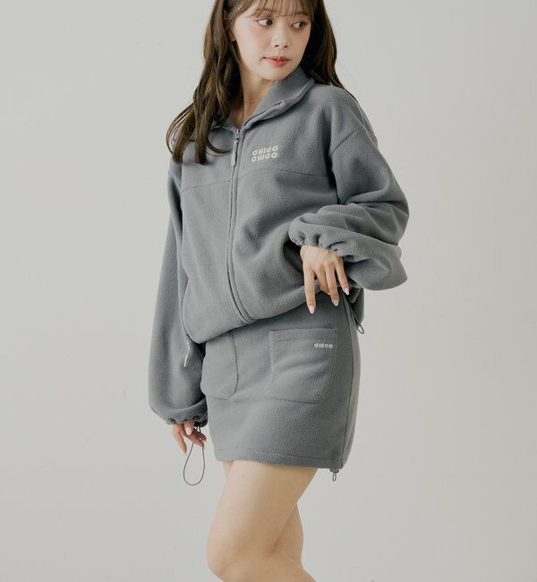  「【セットアップ対応】フリース台形ミニスカート」|スカート|