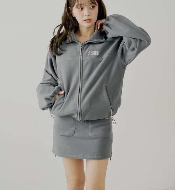  「【セットアップ対応】フリース台形ミニスカート」|スカート|