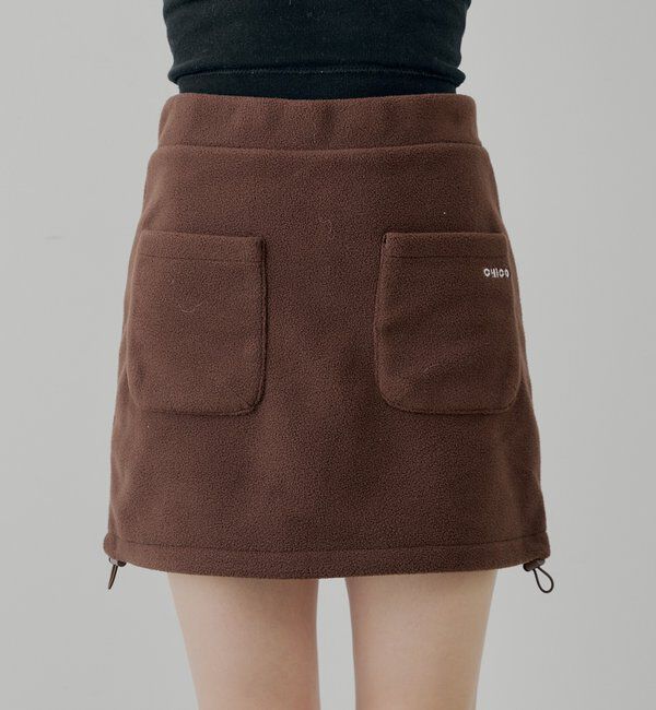  「【セットアップ対応】フリース台形ミニスカート」|スカート|