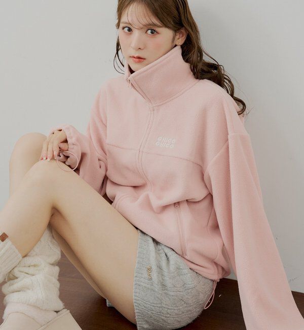  「【セットアップ対応】胸ロゴフリーストップス」|シャツ・ブラウス|ピンク