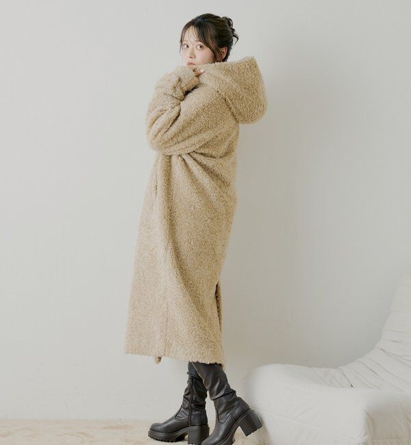  「【SALON by Chico】ショートボアフードロングダッフルコート」|その他|