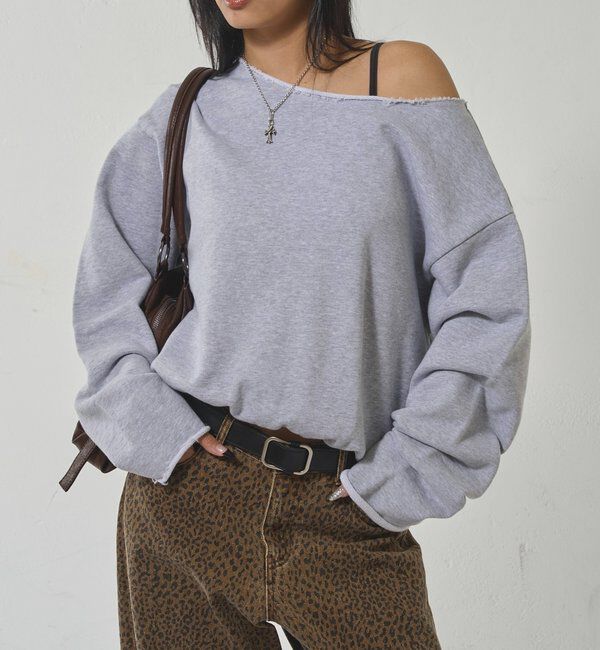  「【WEB限定】オフショルスウェット」|Tシャツ・カットソー|グレー