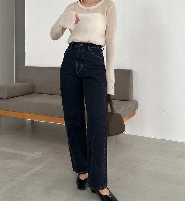  「【新色/人気アイテムがアップグレード】13ozハイウエストストレートデニム」|デニム|