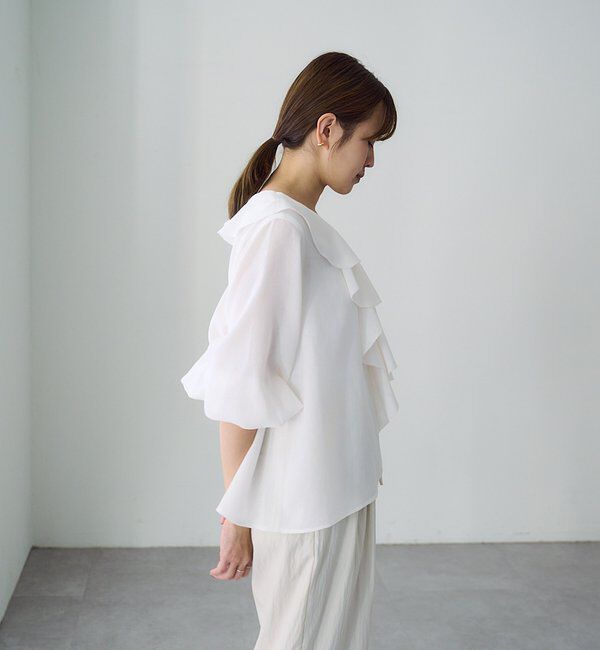  「【26SS予約】フリルカラーブラウス」|シャツ・ブラウス|
