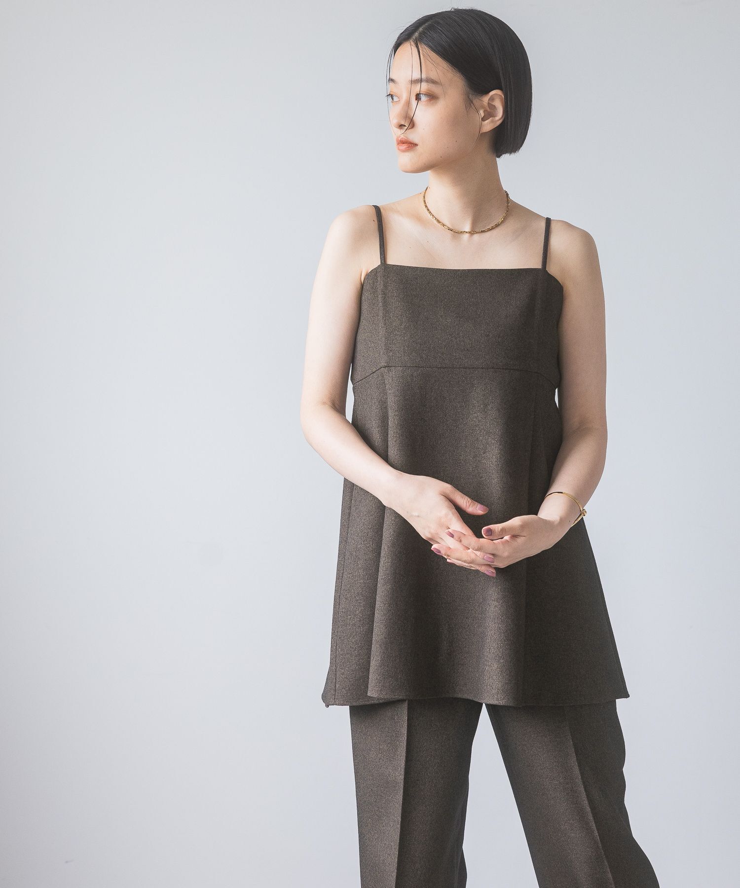 A part by 「【セットアップ対応】ウールライクフレアキャミソール」|シャツ・ブラウス|ブラウン