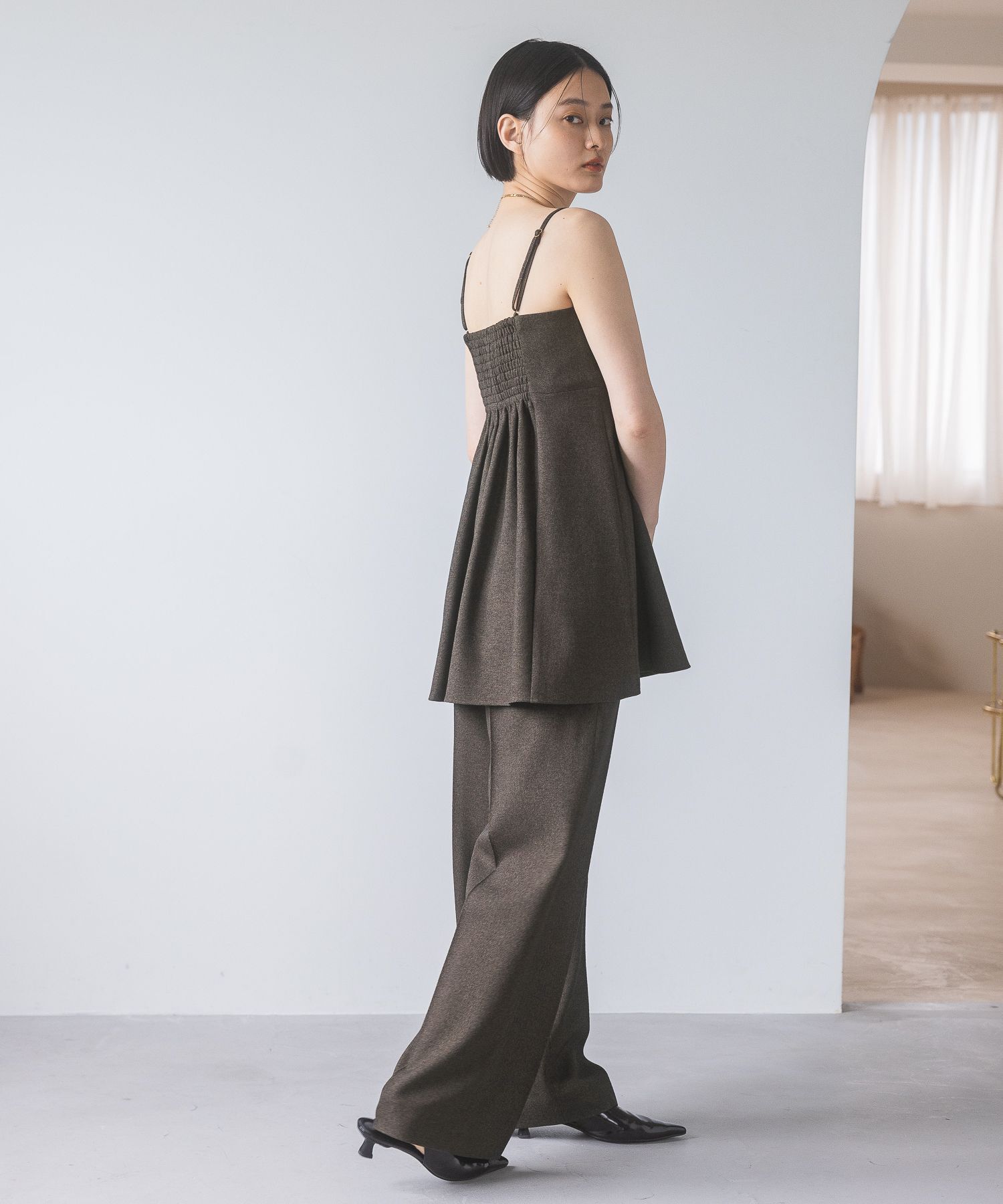 A part by 「【セットアップ対応】ウールライクフレアキャミソール」|シャツ・ブラウス|