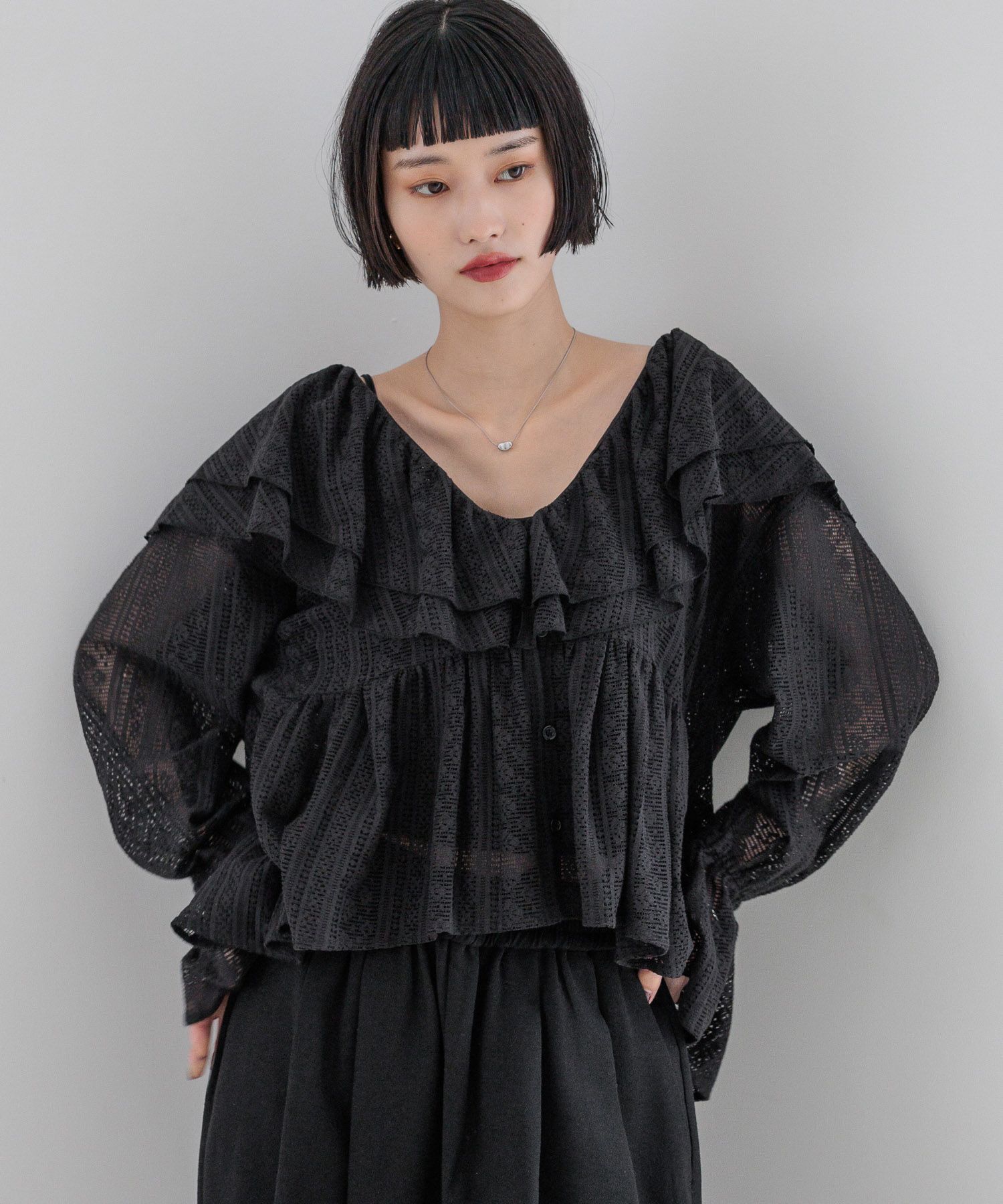 LOWRYS FARM「アソートフリルブラウス」|シャツ・ブラウス|ﾌﾞﾗｯｸﾚｰｽ