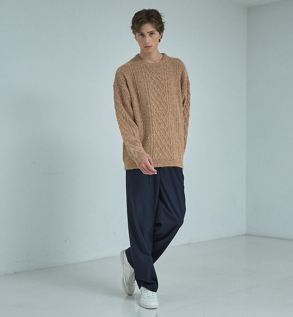 ABAHOUSE「WOOL MIX メランジシャギー アランニット」|ニット・セーター|