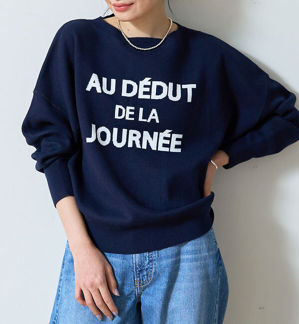 Rouge vif「【一部店舗限定】【追加4】ジャガードロゴニット」|ニット・セーター|ネイビー