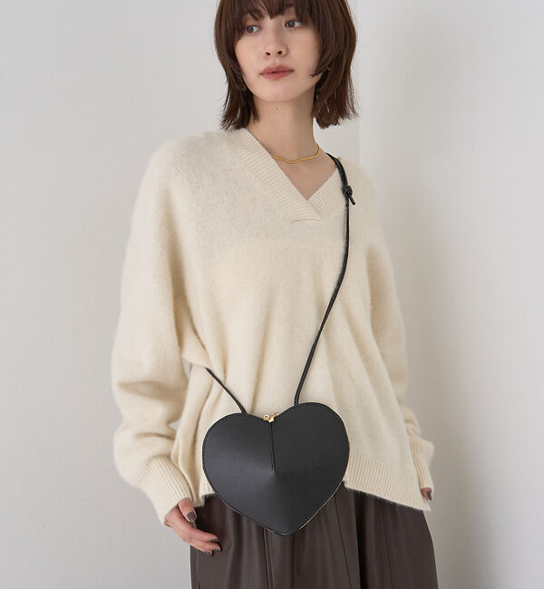 Rouge vif「【AULENTTI/オウレンティ】ハート型ポシェット」|ショルダー・メッセンジャー|ブラック