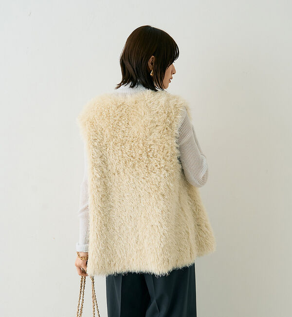 Rouge vif「フェザーニットジレベスト」|ニット・セーター|