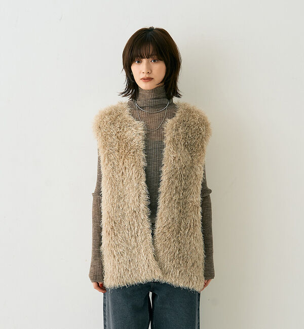 Rouge vif「フェザーニットジレベスト」|ニット・セーター|