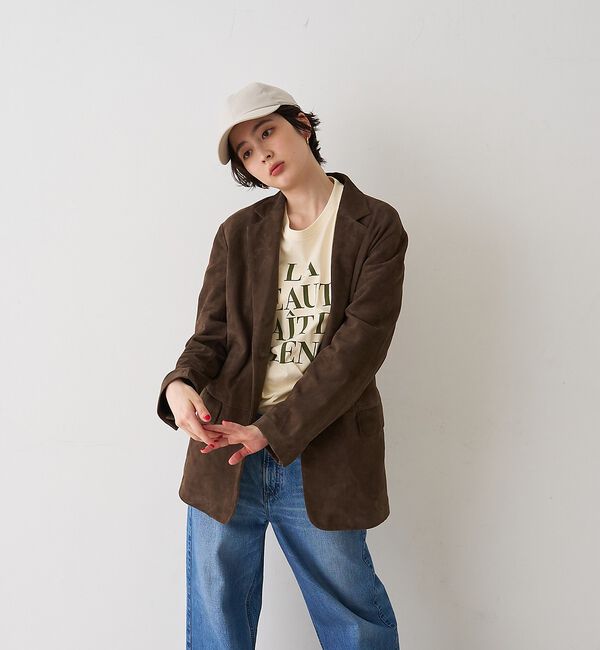 Rouge vif「ゴートスエードシングルジャケット」|テーラードジャケット|