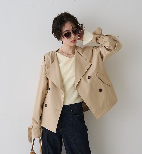 Rouge vif「【撥水・防花粉加工】【一部店舗限定】キャンディスリーブショートトレンチコート【予」|トレンチコート|