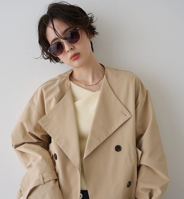 Rouge vif「【撥水・防花粉加工】【一部店舗限定】キャンディスリーブショートトレンチコート【予」|トレンチコート|