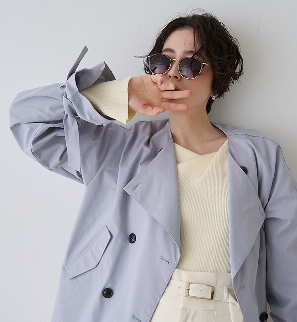 Rouge vif「【撥水・防花粉加工】【一部店舗限定】キャンディスリーブショートトレンチコート【予」|トレンチコート|