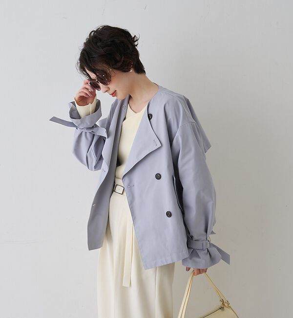 Rouge vif「【撥水・防花粉加工】【一部店舗限定】キャンディスリーブショートトレンチコート【予」|トレンチコート|