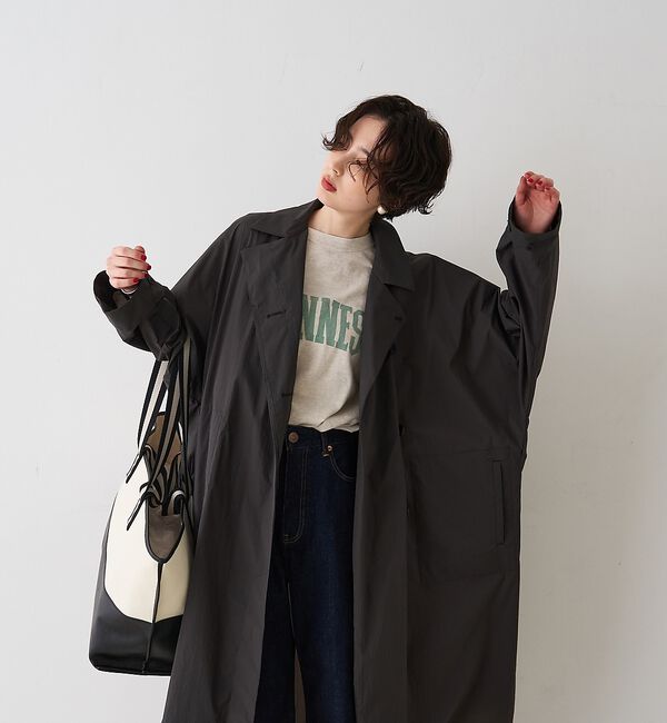 Rouge vif「NEWクリスピー撥水ライトロングコート」|ステンカラーコート|