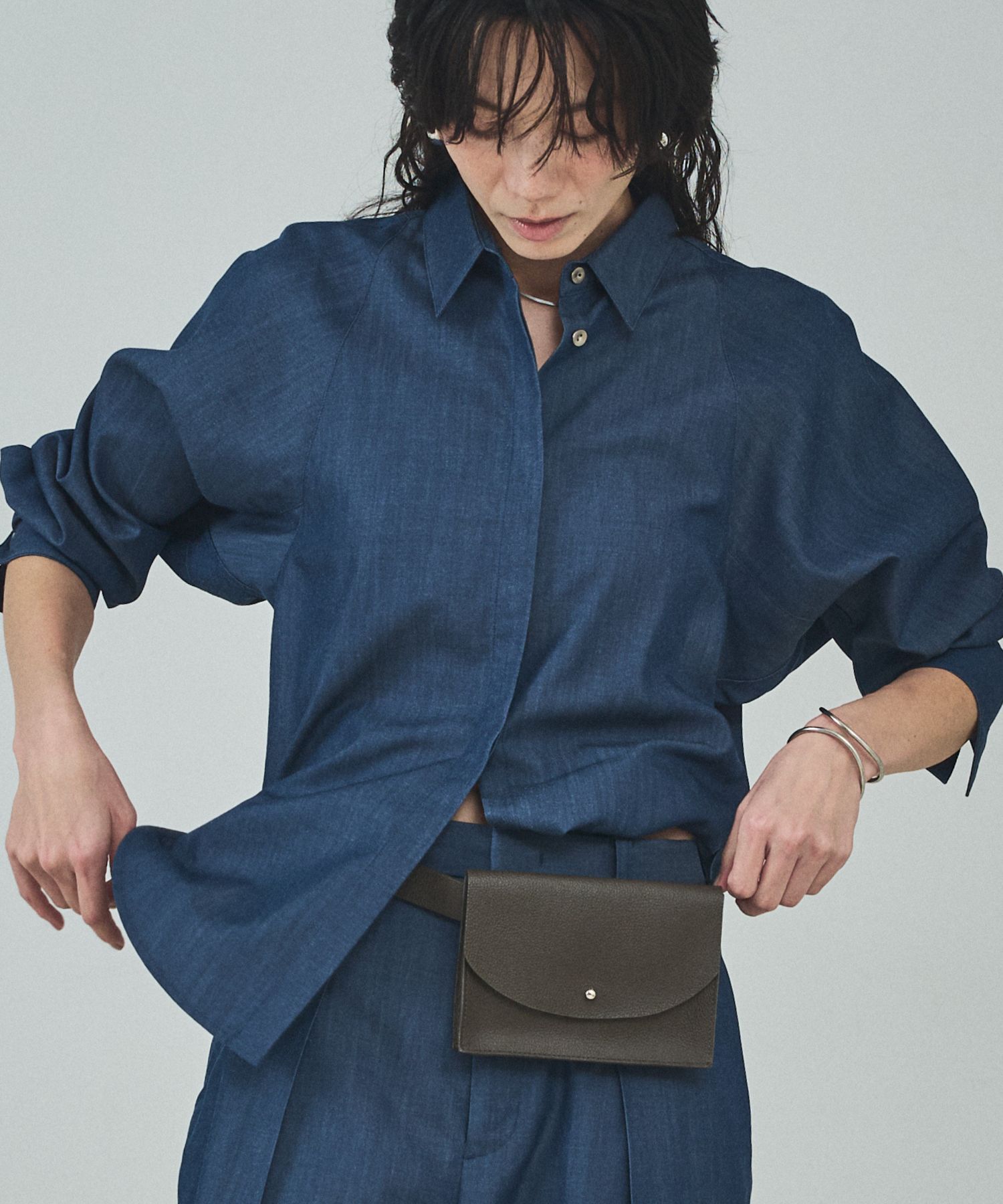 qualite「ブルー入荷！【セットアップ対応】テンセルハイツイストシャツ【予約】」|シャツ・ブラウス|