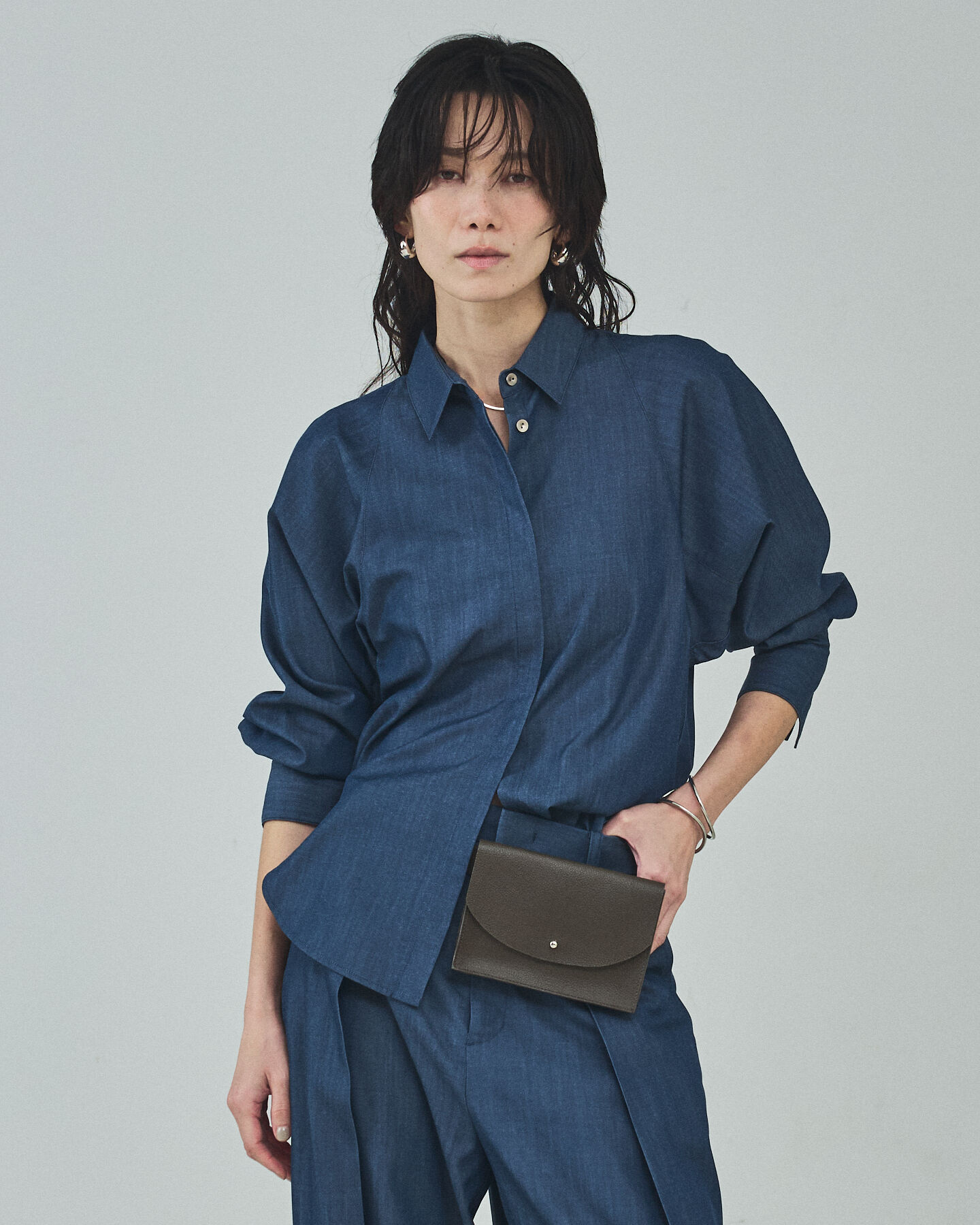 qualite「ブルー入荷！【セットアップ対応】テンセルハイツイストシャツ【予約】」|シャツ・ブラウス|