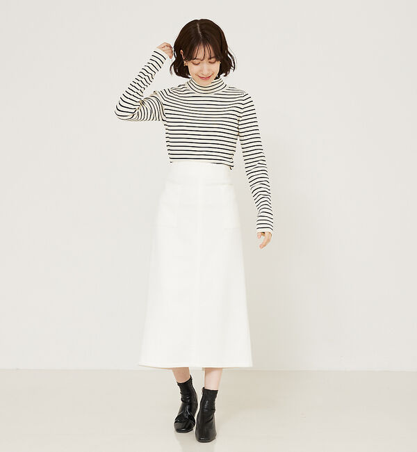 abahouse mavie「ポリエステルリブハイネックプルオーバー」|ニット・セーター|