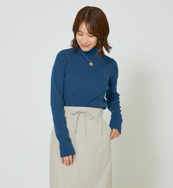abahouse mavie「ポリエステルリブハイネックプルオーバー」|ニット・セーター|