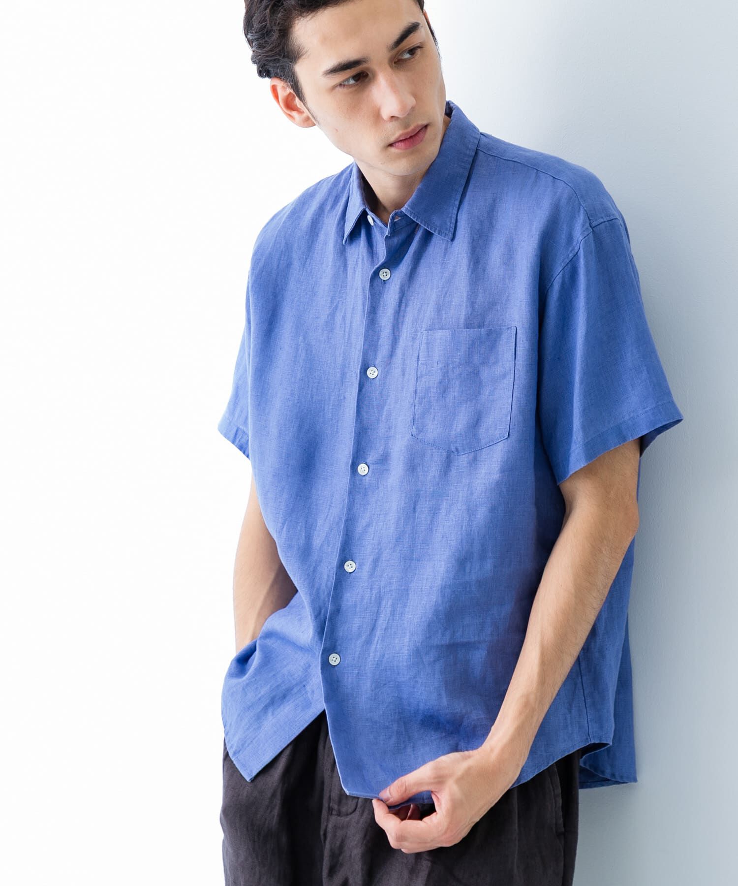 URBAN RESEARCH「LINEN SHORT-SLEEVE SHIRTS」|シャツ・ブラウス|ブルー