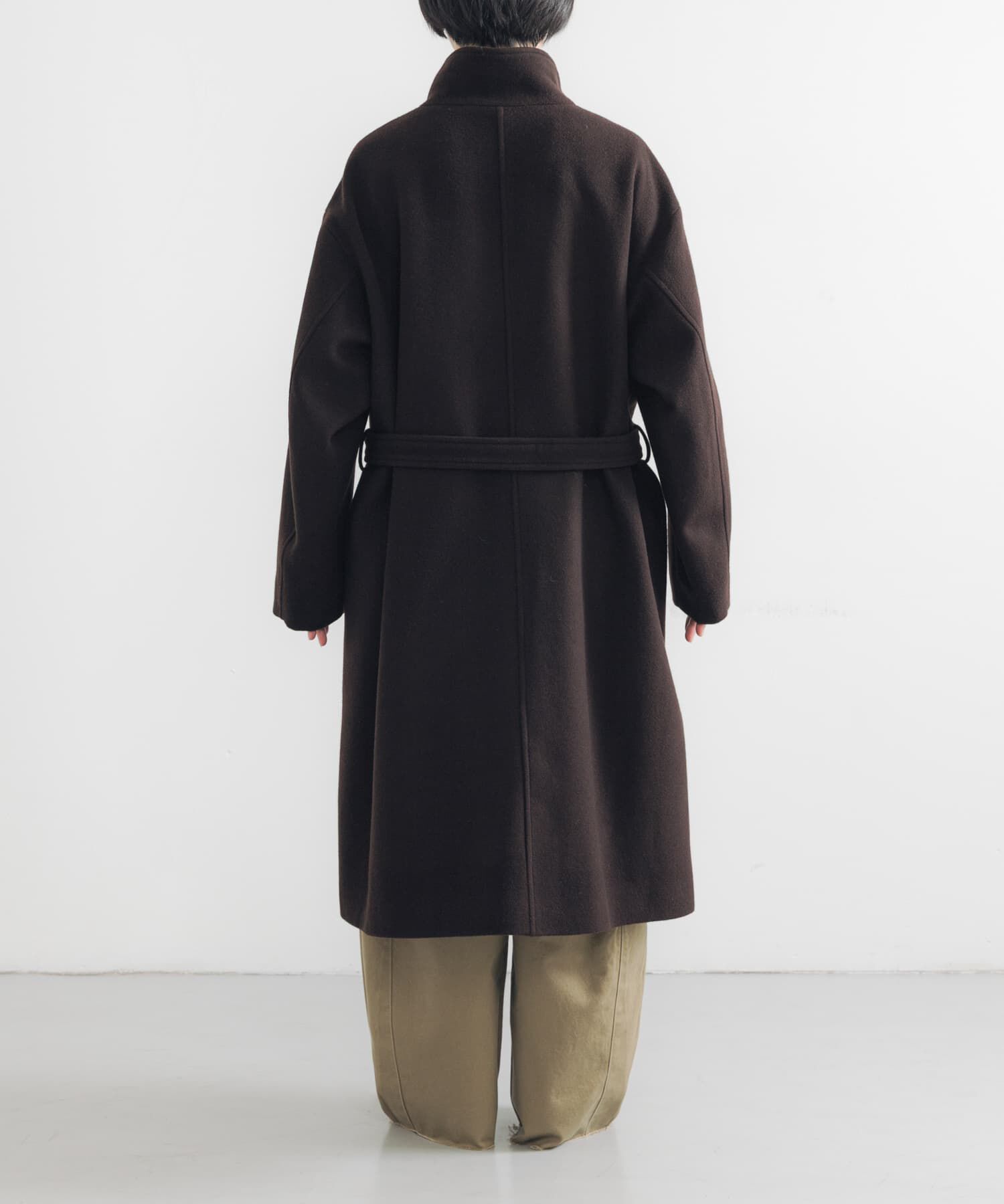 URBAN RESEARCH「スーパー100ウールスタンドカラーコート」|ノーカラーコート|