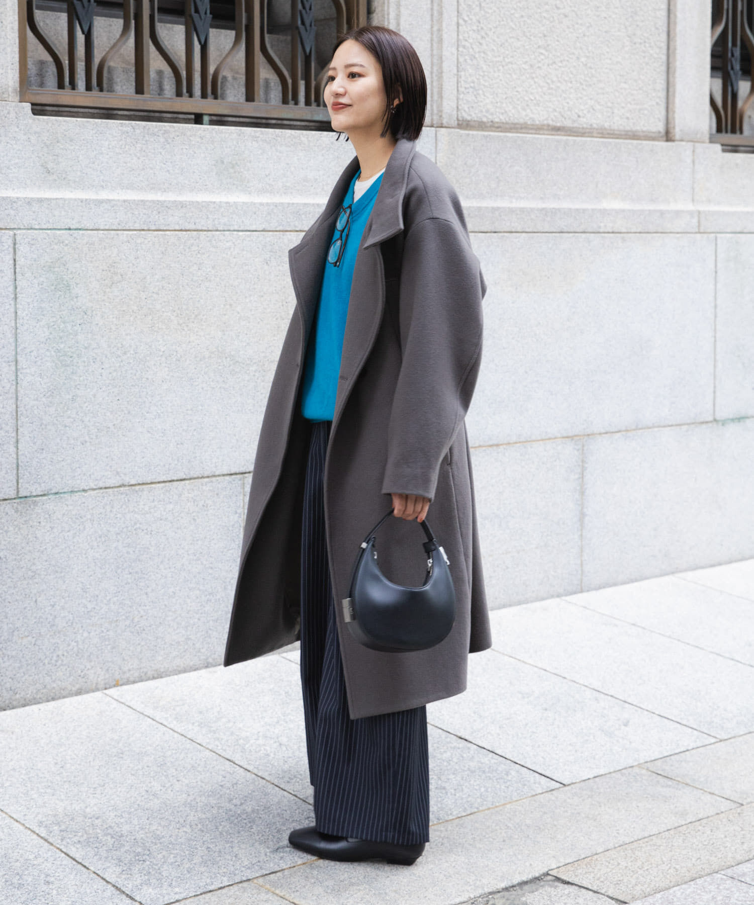 URBAN RESEARCH「スーパー100ウールスタンドカラーコート」|ノーカラーコート|